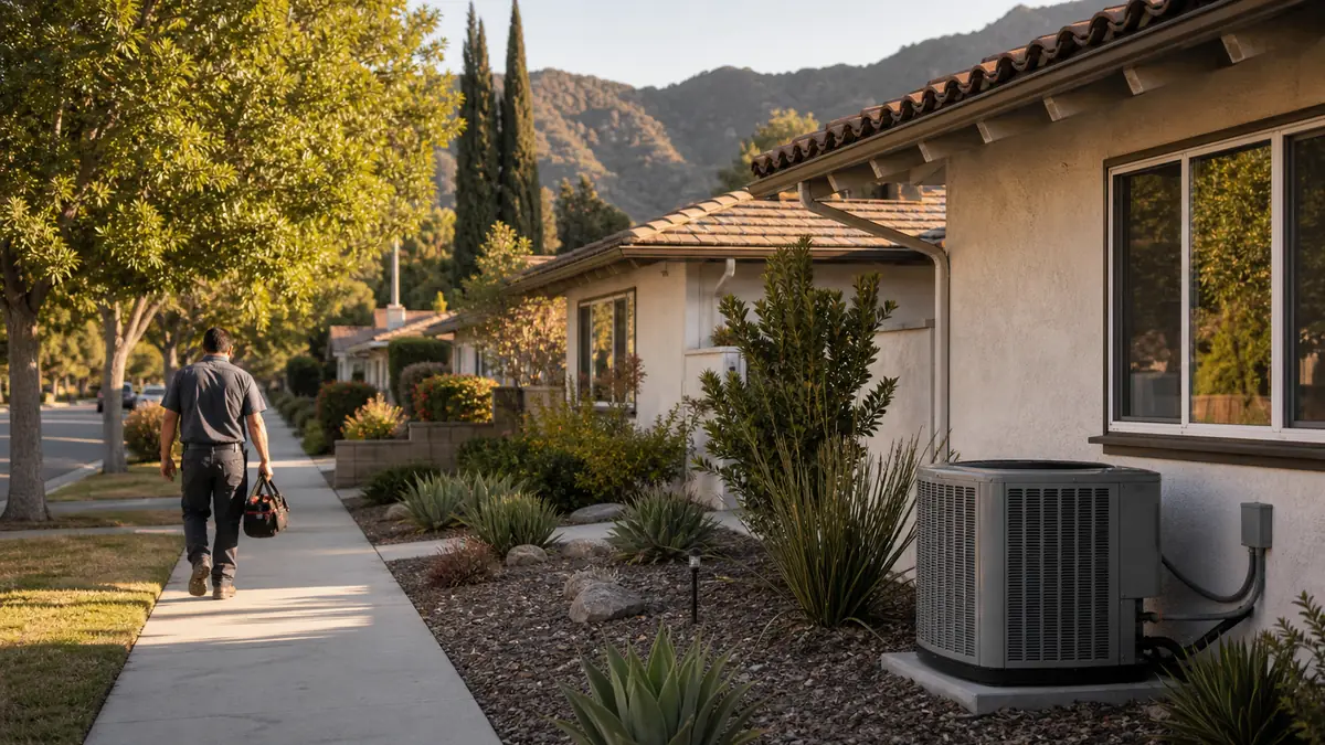 Mitsubishi ductless HVAC on a Bungalow Heaven Craftsman home
